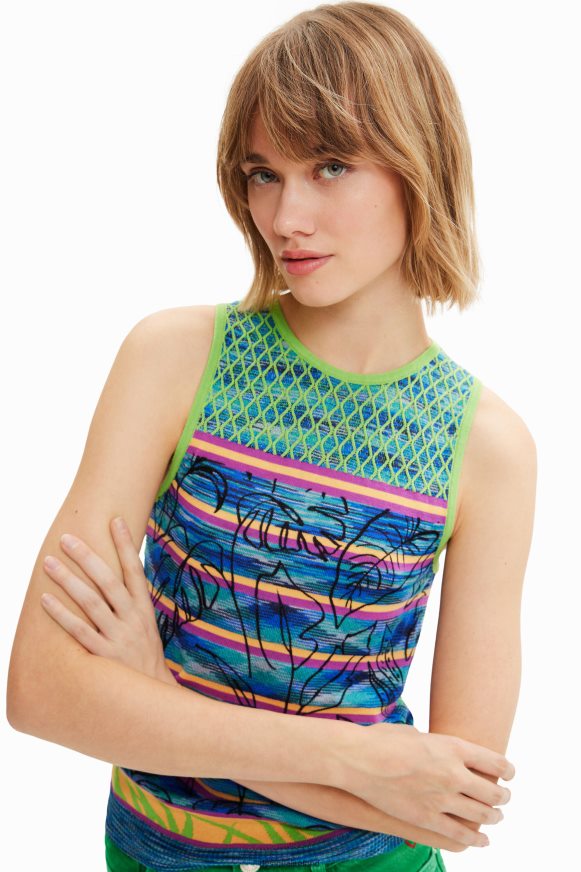 Desigual Women Knit striped T-shirt Clothing PFVZ0B457