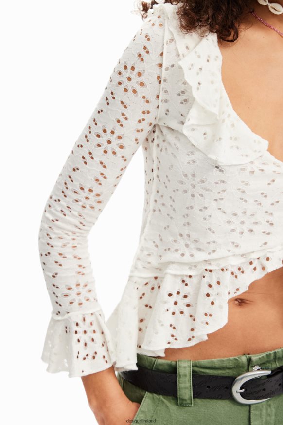 Desigual Women Long-sleeve ruffle blouse Clothing PFVZ0B372