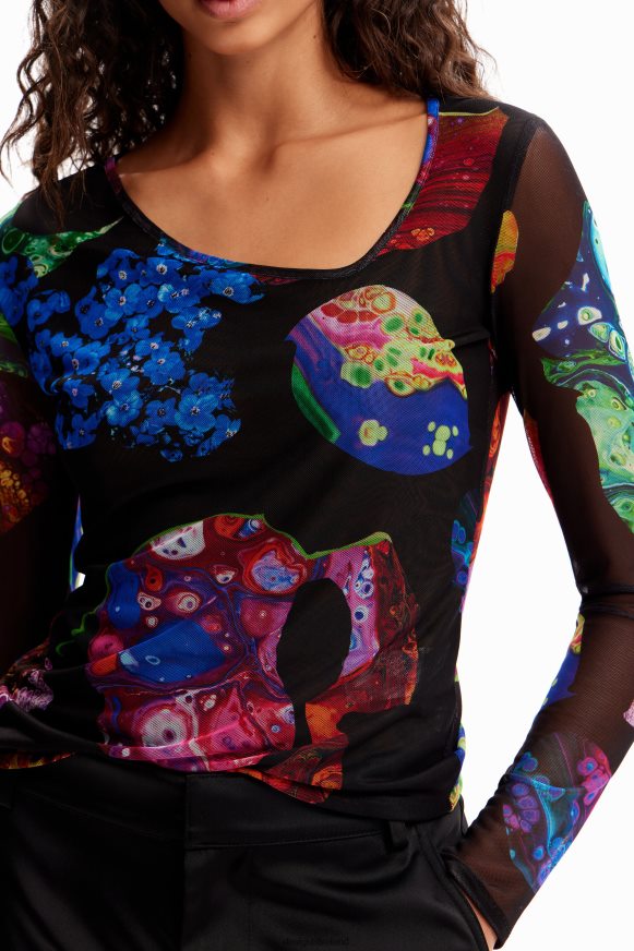Desigual Women M. Christian Lacroix mineral tulle T-shirt Clothing PFVZ0B221