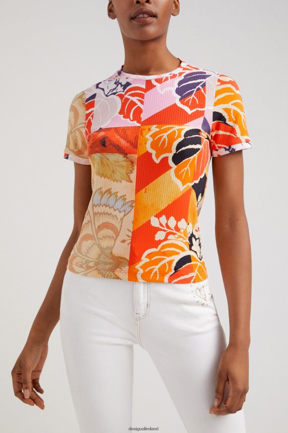 Desigual Women M. Christian Lacroix ribbed T-shirt Clothing PFVZ0B1029