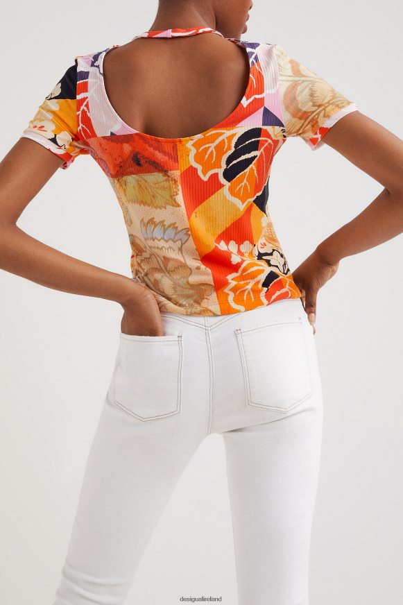 Desigual Women M. Christian Lacroix ribbed T-shirt Clothing PFVZ0B1029