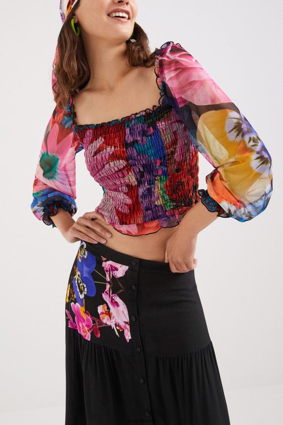 Desigual Women M. Christian Lacroix tulle T-shirt Clothing PFVZ0B1104