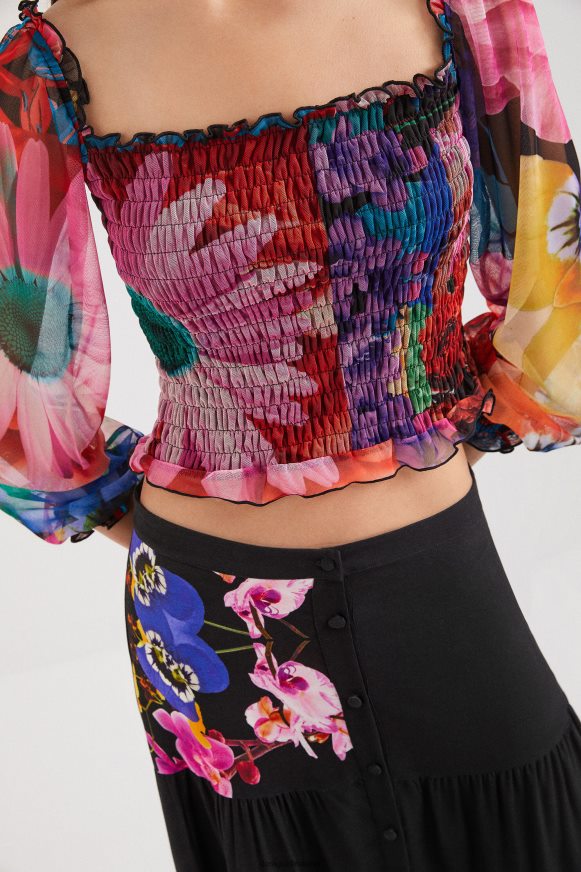 Desigual Women M. Christian Lacroix tulle T-shirt Clothing PFVZ0B1104