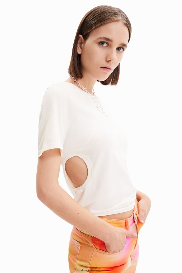 Desigual Women Maitrepierre cut-out T-shirt Clothing PFVZ0B413