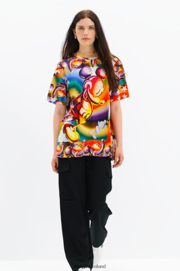 Desigual Women Multicolour oversize Mickey Mouse T-shirt Clothing PFVZ0B14