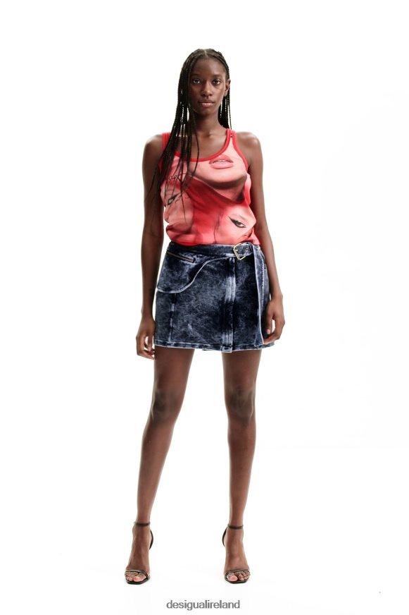 Desigual Women Nathy Peluso face vest top Clothing PFVZ0B948