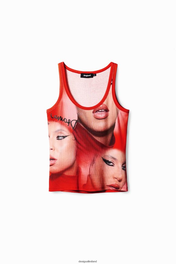 Desigual Women Nathy Peluso face vest top Clothing PFVZ0B948