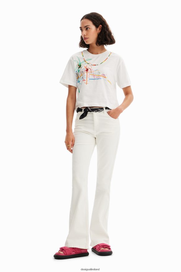 Desigual Women Necklace illustration T-shirt Clothing PFVZ0B606