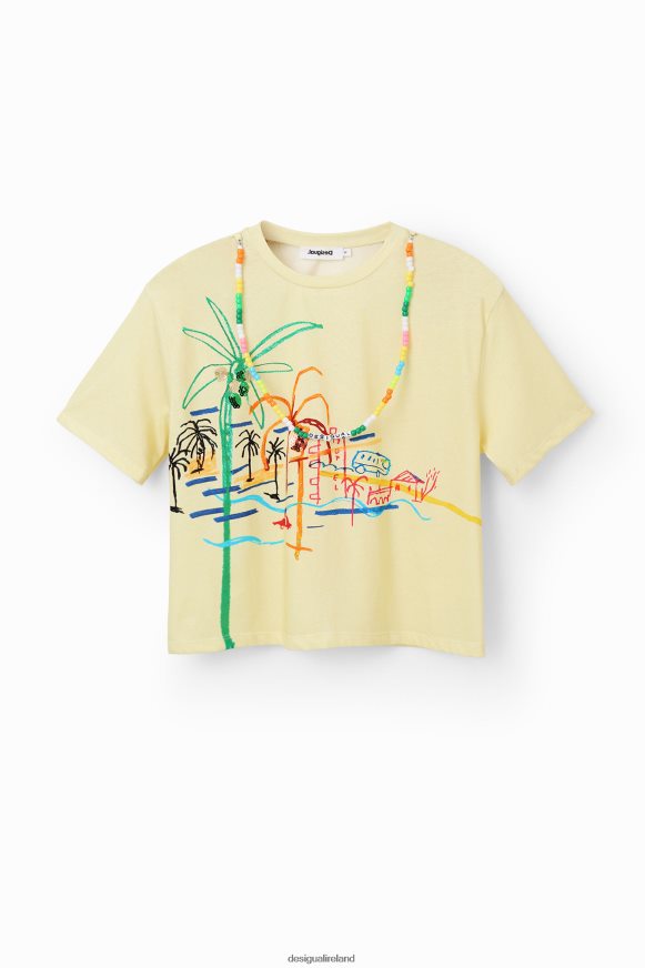 Desigual Women Necklace illustration T-shirt Clothing PFVZ0B776