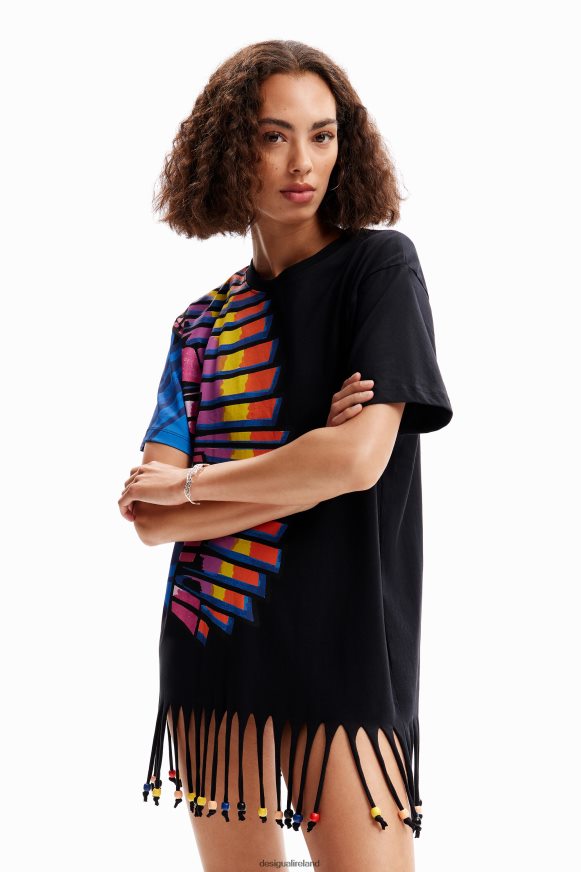 Desigual Women Oversize beaded tropical T-shirt Clothing PFVZ0B908