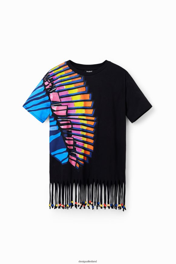 Desigual Women Oversize beaded tropical T-shirt Clothing PFVZ0B908