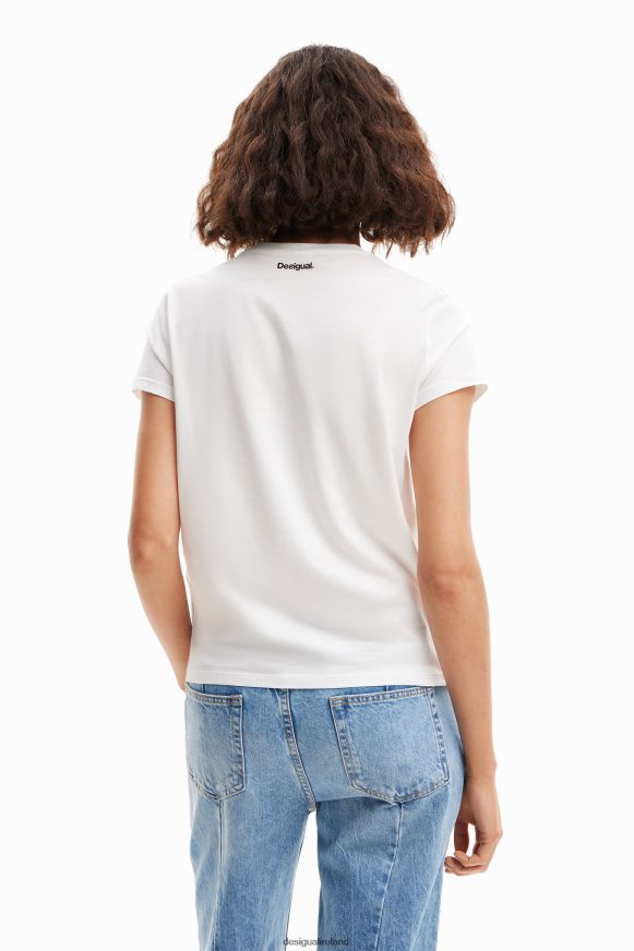 Desigual Women Peace heart T-shirt Clothing PFVZ0B925