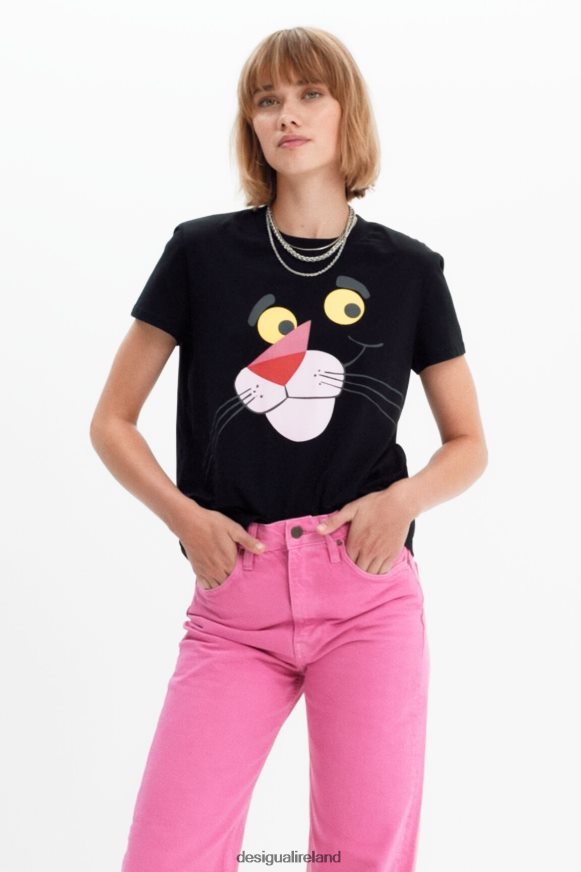 Desigual Women Pink Panther T-shirt Clothing PFVZ0B964