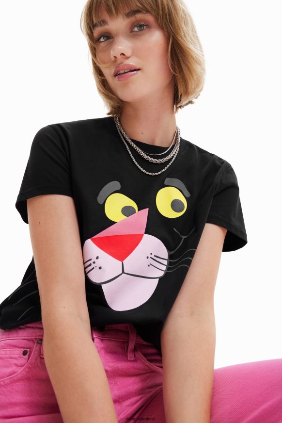 Desigual Women Pink Panther T-shirt Clothing PFVZ0B964