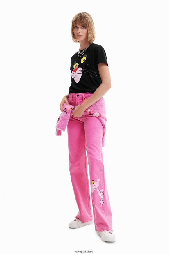 Desigual Women Pink Panther T-shirt Clothing PFVZ0B964