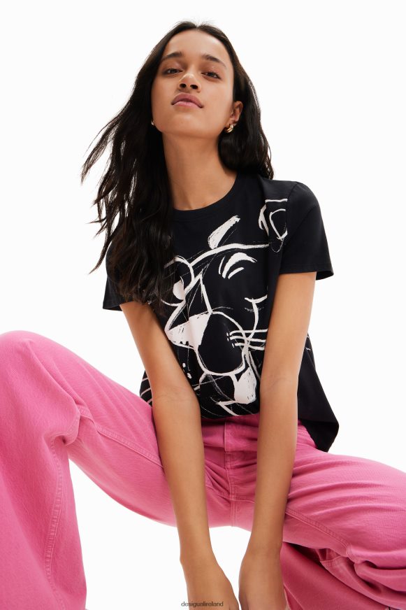 Desigual Women Pink Panther contrast T-shirt Clothing PFVZ0B935