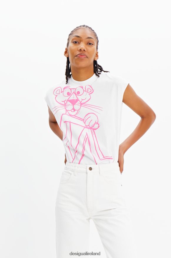 Desigual Women Pink Panther sleeveless T-shirt Clothing PFVZ0B852