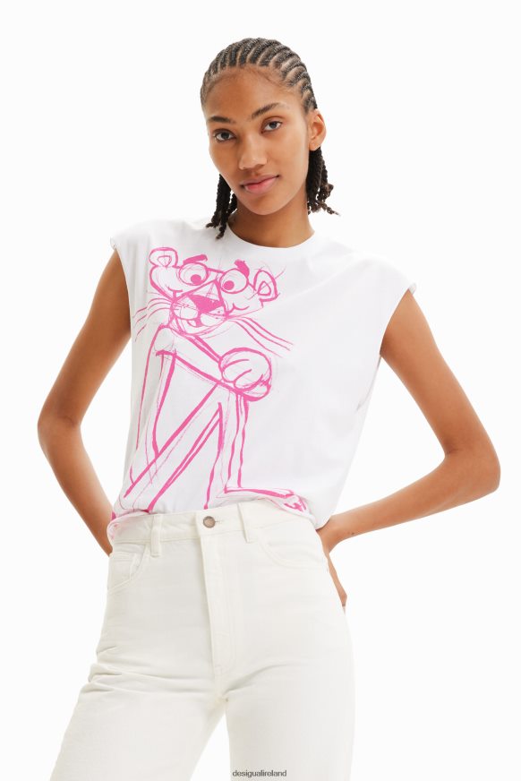 Desigual Women Pink Panther sleeveless T-shirt Clothing PFVZ0B852