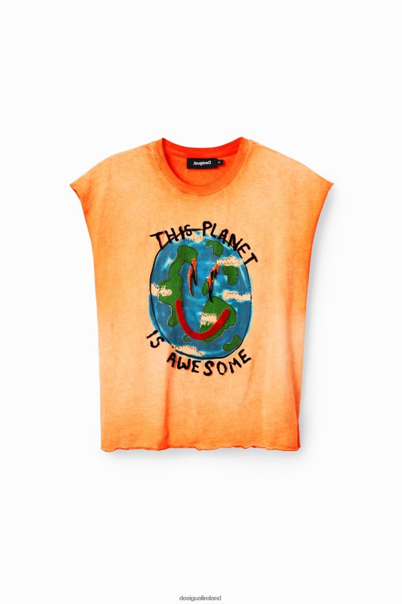 Desigual Women Planet washed-effect T-shirt Clothing PFVZ0B409
