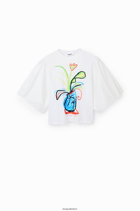 Desigual Women Poplin voluminous sleeve T-shirt Clothing PFVZ0B343