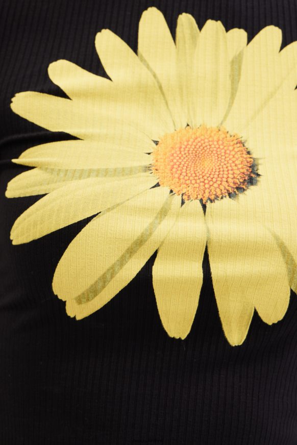 Desigual Women Ribbed daisy T-shirt Clothing PFVZ0B89