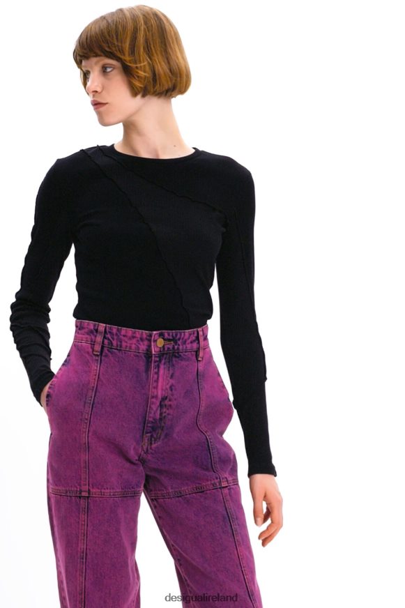 Desigual Women Ribbed patchwork T-shirt Clothing PFVZ0B145