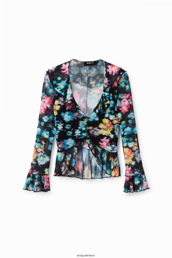 Desigual Women Ruffled floral T-shirt Clothing PFVZ0B608