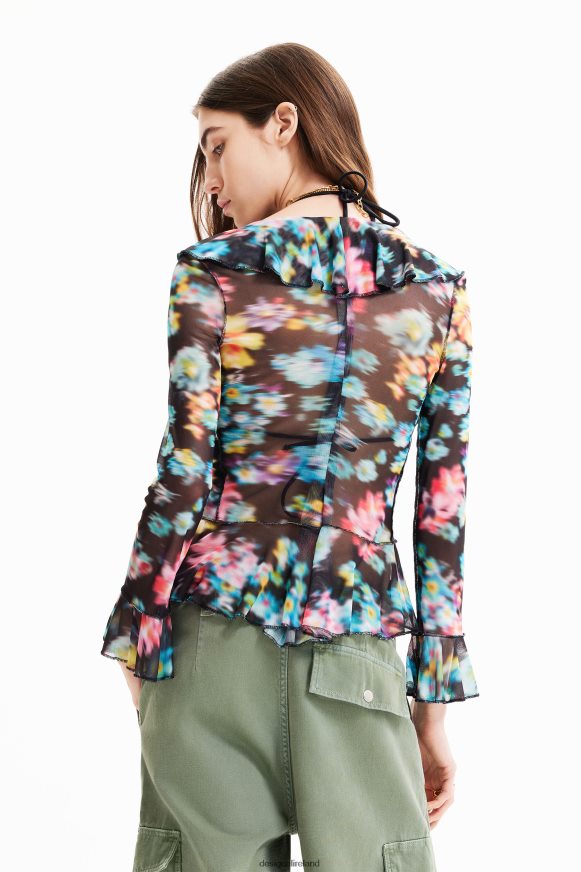 Desigual Women Ruffled floral T-shirt Clothing PFVZ0B608