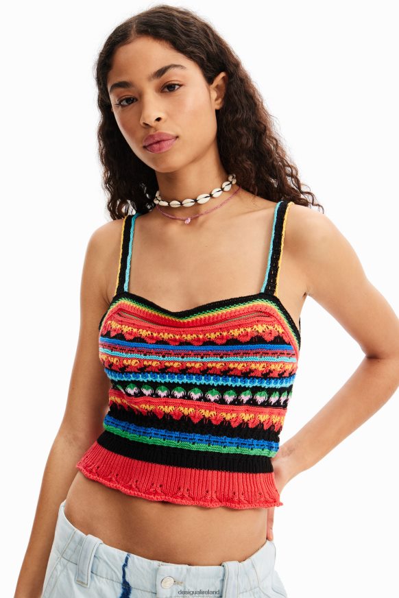 Desigual Women Short crochet strappy top Clothing PFVZ0B970