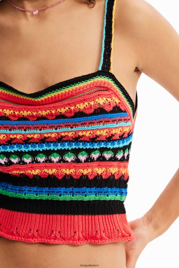 Desigual Women Short crochet strappy top Clothing PFVZ0B970