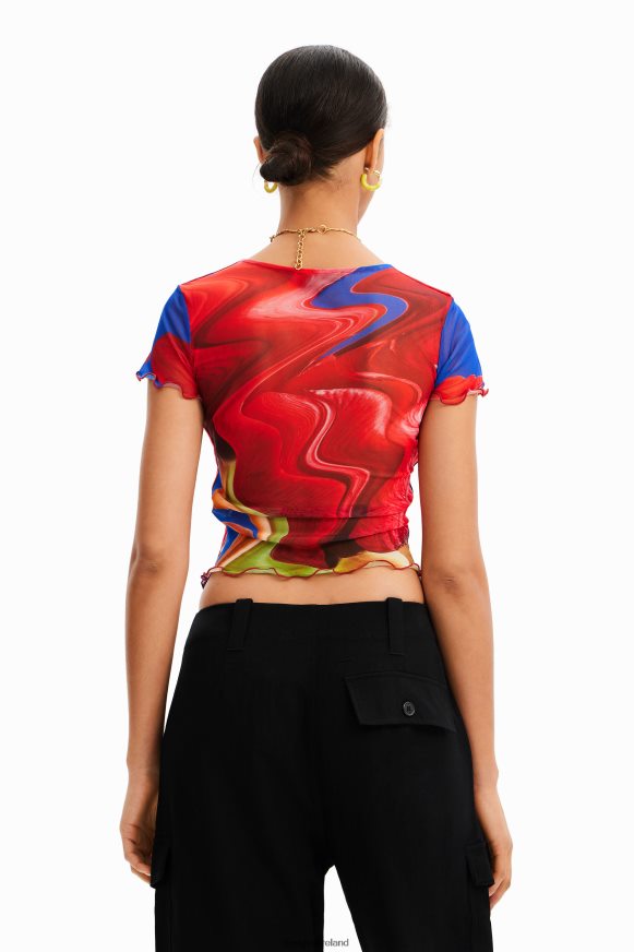 Desigual Women Short marbled tulle T-shirt Clothing PFVZ0B959
