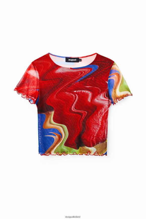 Desigual Women Short marbled tulle T-shirt Clothing PFVZ0B959
