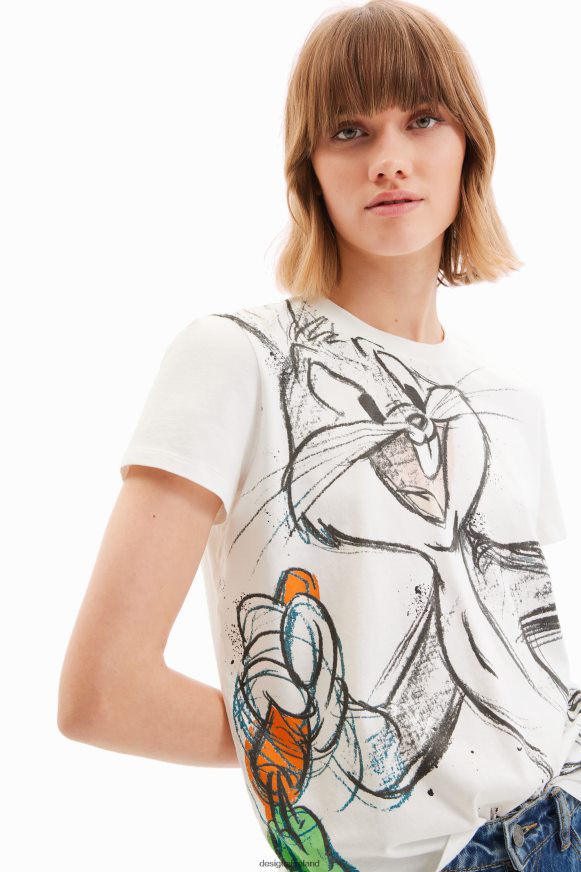 Desigual Women Short-sleeve Bugs Bunny T-shirt Clothing PFVZ0B885