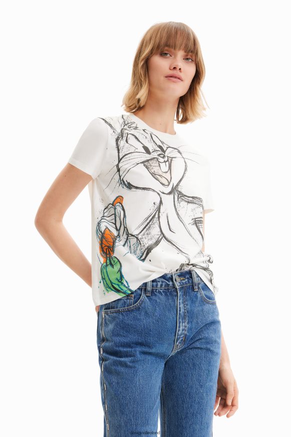 Desigual Women Short-sleeve Bugs Bunny T-shirt Clothing PFVZ0B885