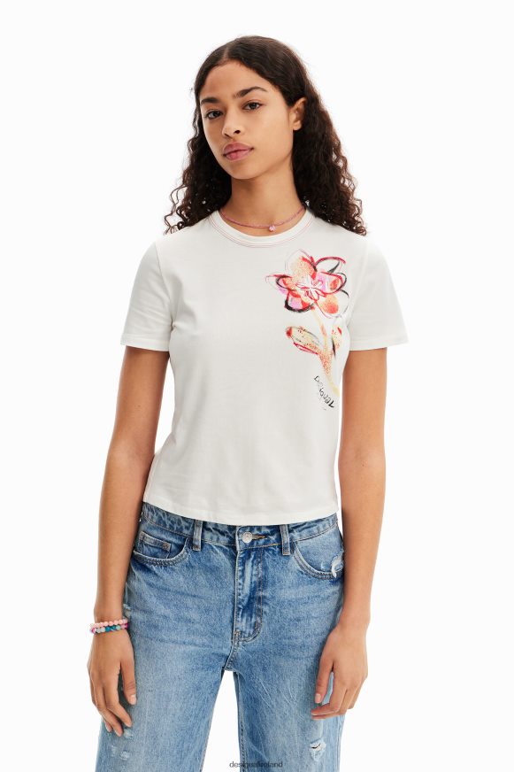Desigual Women Short-sleeve flower T-shirt Clothing PFVZ0B1168