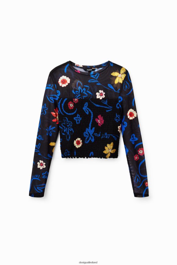 Desigual Women Short slim floral T-shirt Clothing PFVZ0B594