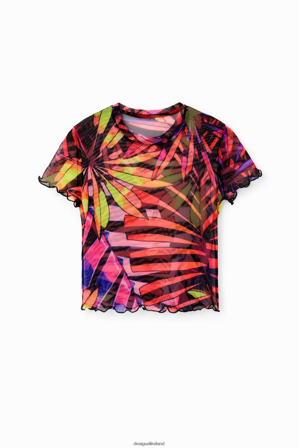 Desigual Women Short tropical tulle T-shirt Clothing PFVZ0B751