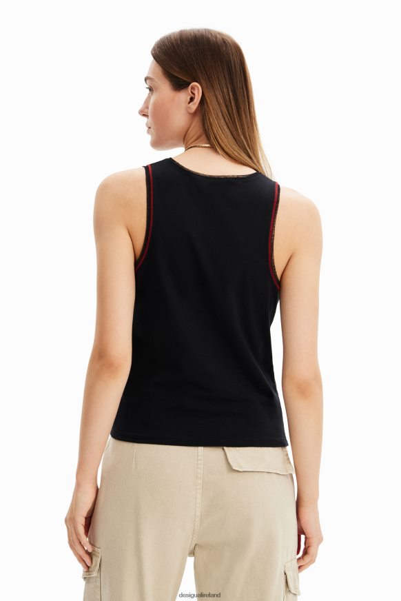 Desigual Women Sleeveless flower T-shirt Clothing PFVZ0B1167