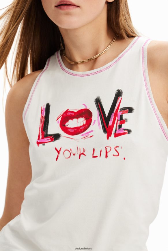 Desigual Women Sleeveless message T-shirt Clothing PFVZ0B872