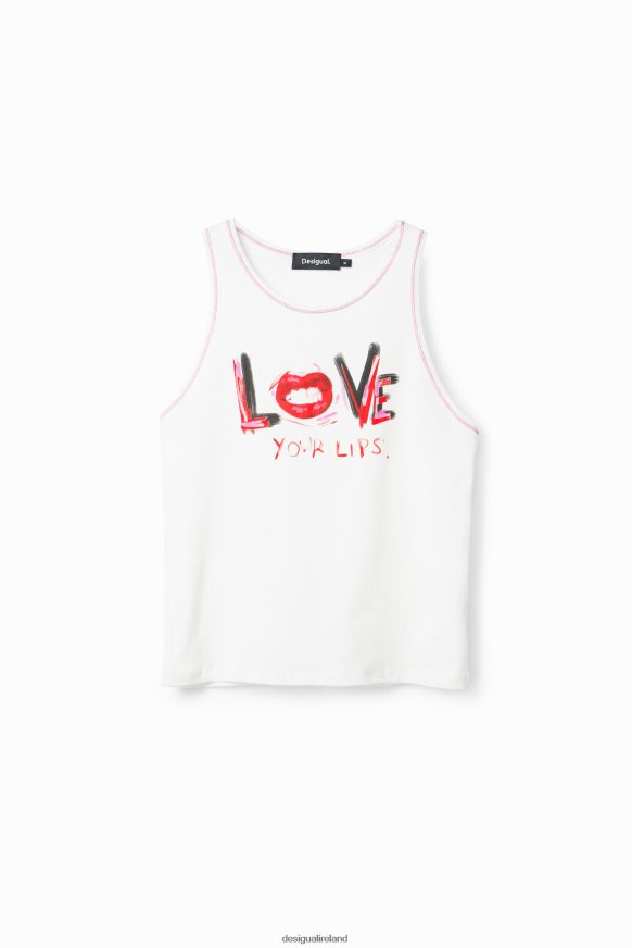 Desigual Women Sleeveless message T-shirt Clothing PFVZ0B872