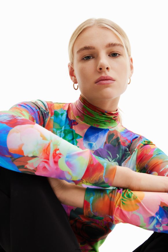 Desigual Women Slim floral T-shirt Clothing PFVZ0B284