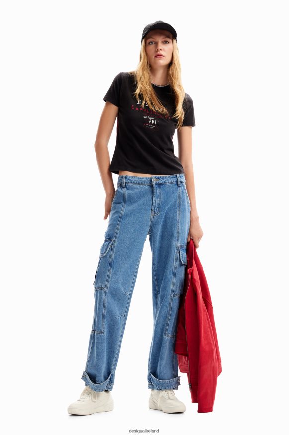 Desigual Women Slim message T-shirt Clothing PFVZ0B227
