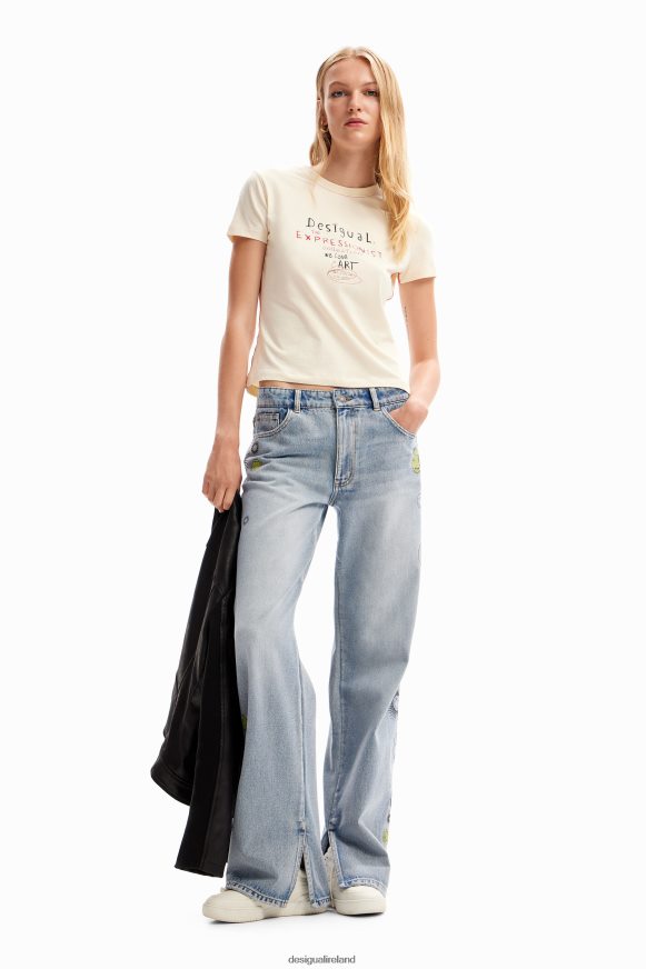 Desigual Women Slim message T-shirt Clothing PFVZ0B826