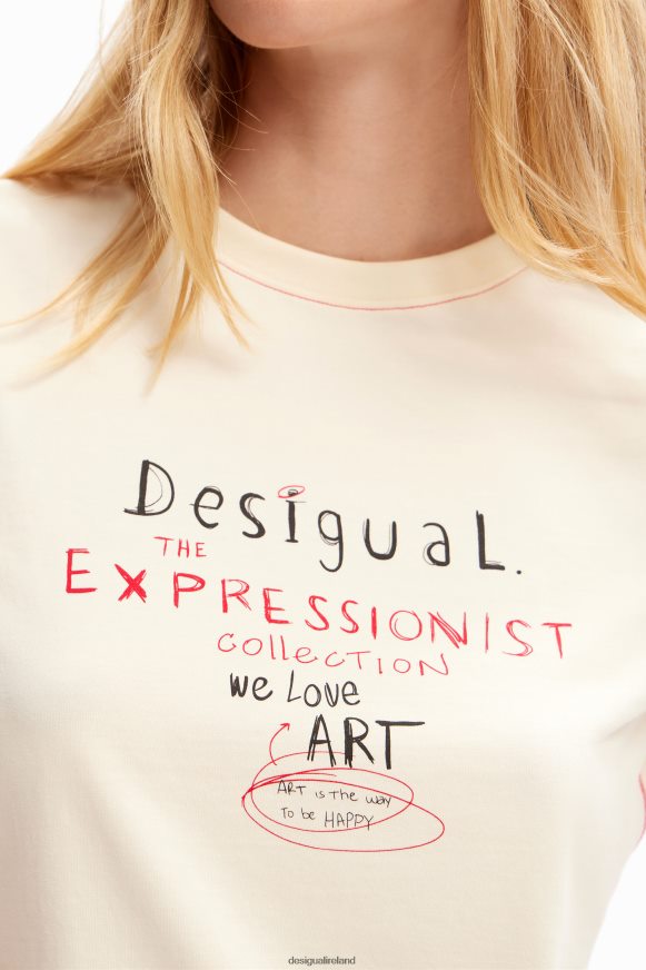 Desigual Women Slim message T-shirt Clothing PFVZ0B826