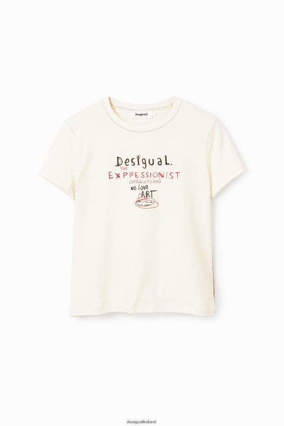 Desigual Women Slim message T-shirt Clothing PFVZ0B826