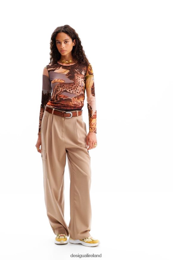 Desigual Women Slim tulle tapestry T-shirt Clothing PFVZ0B109