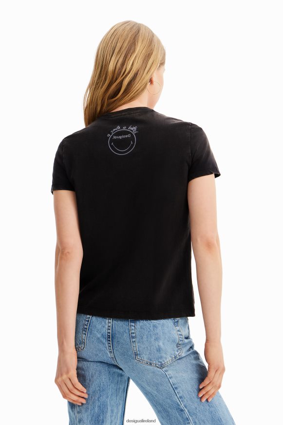 Desigual Women Smiley flowers T-shirt Clothing PFVZ0B1018