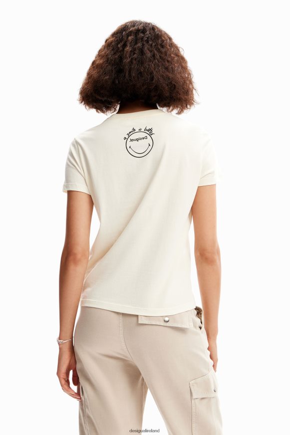 Desigual Women Smiley flowers T-shirt Clothing PFVZ0B944