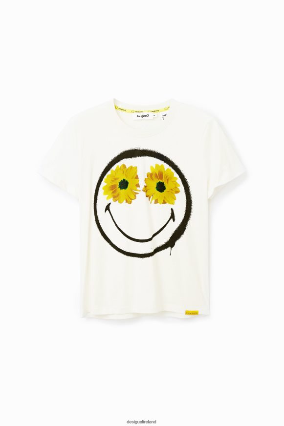 Desigual Women Smiley flowers T-shirt Clothing PFVZ0B944