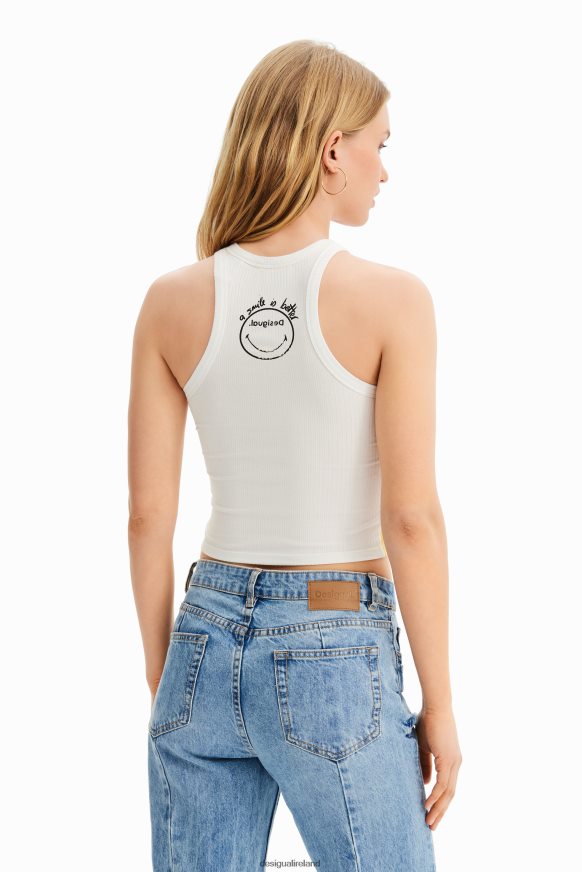 Desigual Women Smiley slim ribbed T-shirt Clothing PFVZ0B748